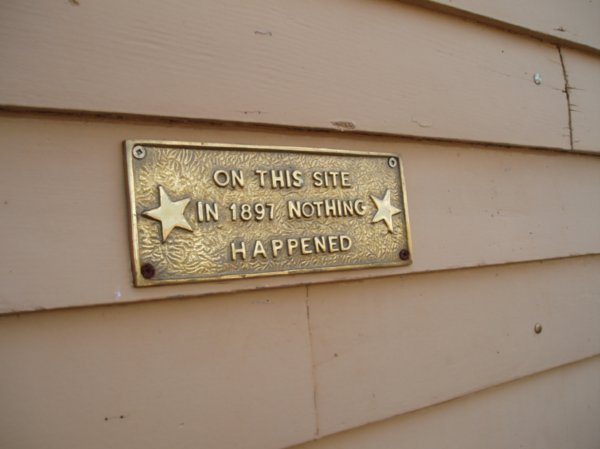 Plaque at the saloon