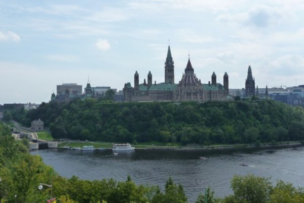 View of Parliament looking over the Ottawa river