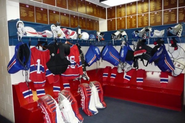 Mock dressing room of the Montreal Canadiens