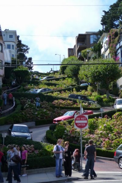 The 'crookedest street'  Lombard St