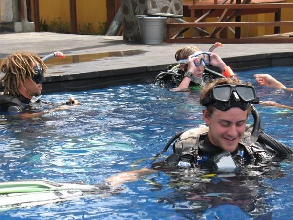 Mike and Jack on their Scuba course