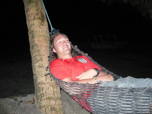 chilling in the hammock