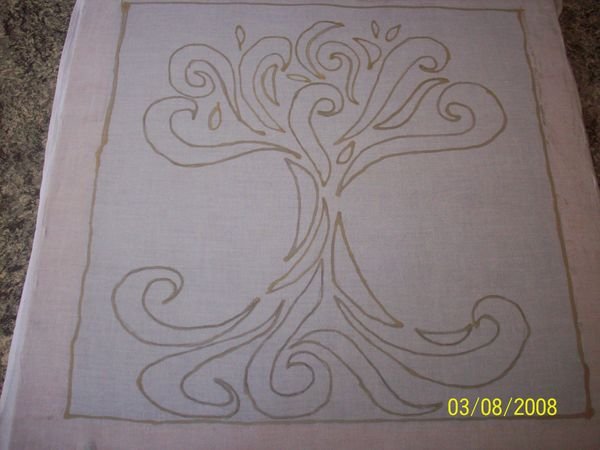Batik Before Waxing and Painting