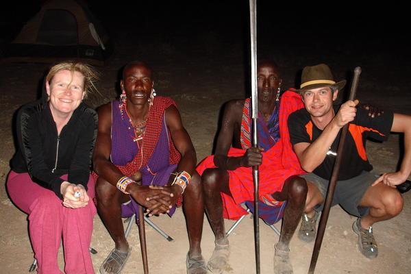 Masai with campfire
