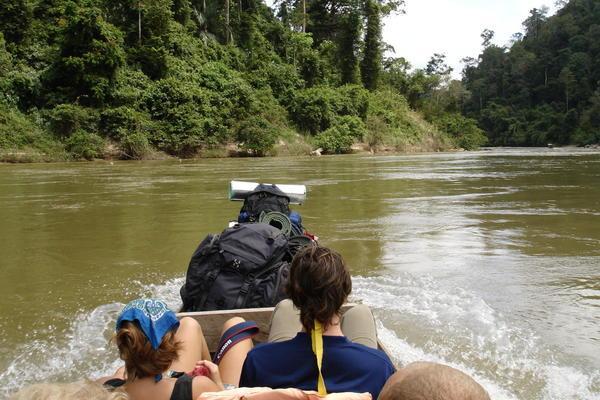 Tamana Negara: upstream with boat