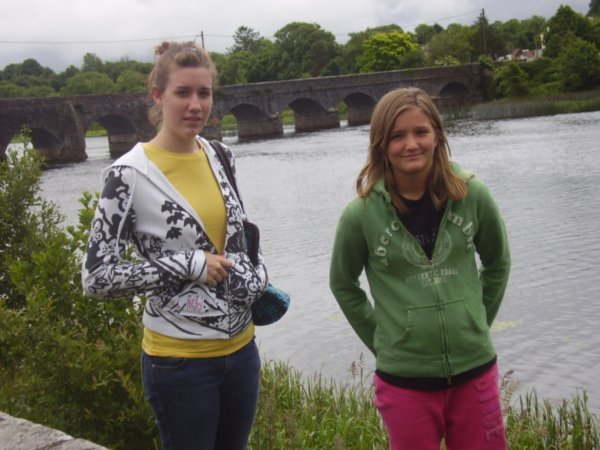 Emily & Kayleigh by the river Shannon O'Briens Bridge Ireland