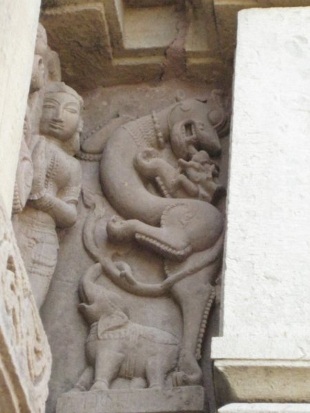 Carved onto the temple wall