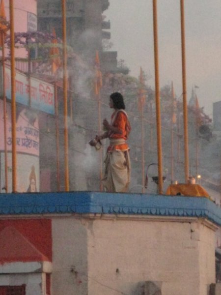 Hindi priest performing rituals