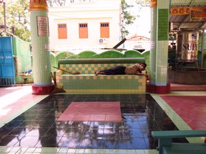 Napping in the Temple on Sagaing Hill
