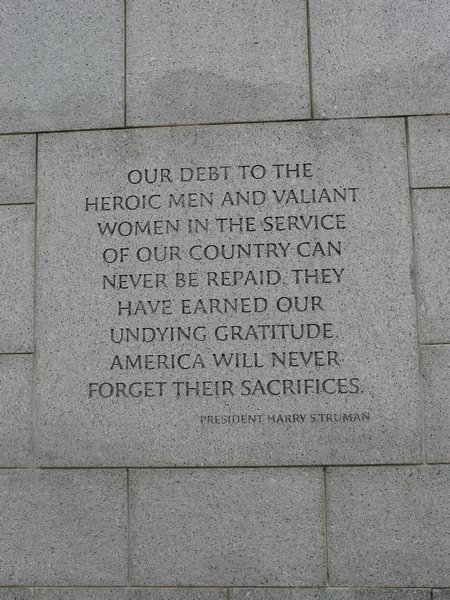 Quote at the WWII Memorial