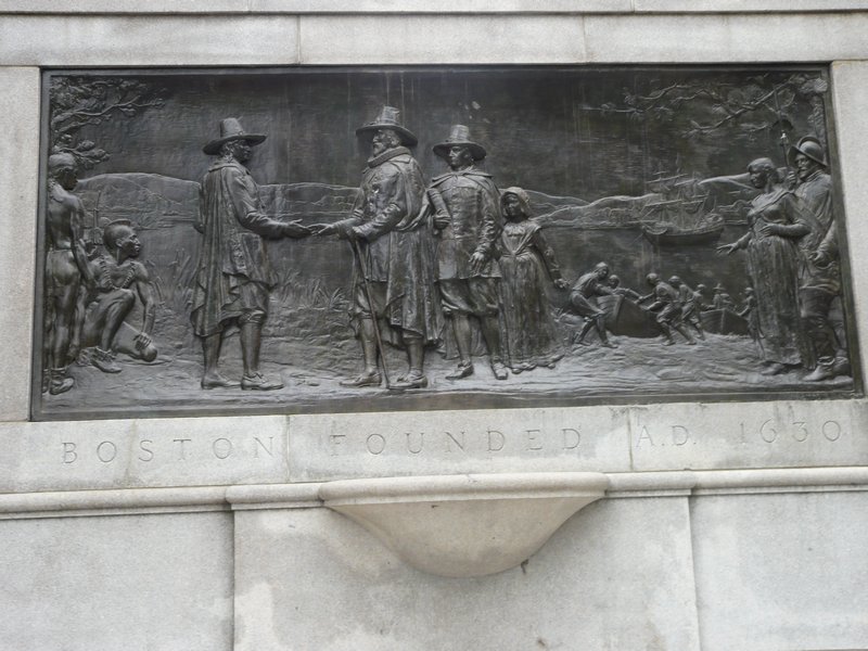 Engraving/statue in Boston Common