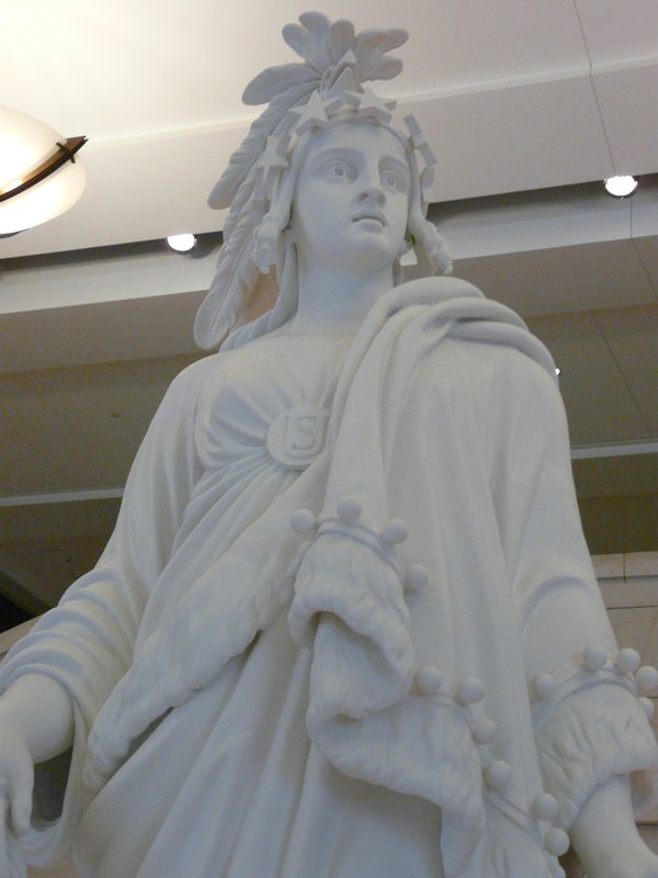 Full size plaster model of the Statue of Freedom atop the Capitol Building