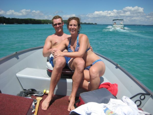 Jen and Rob enjoying the boat