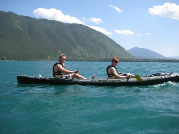 Rob & Ian kayaking