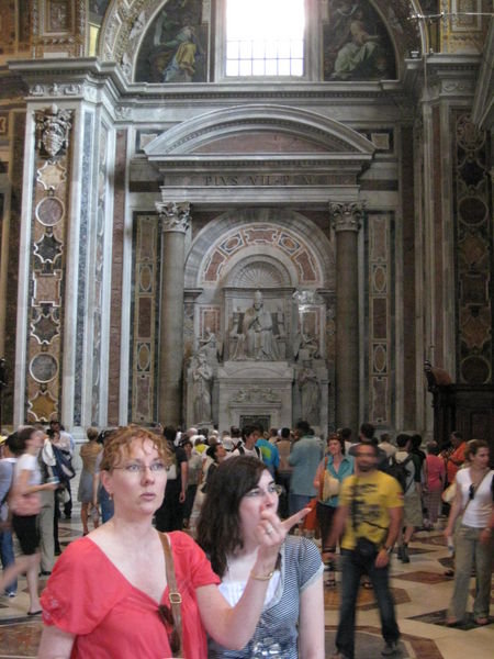 Charlene & Rhiannon in front of the Monument to Pius VII