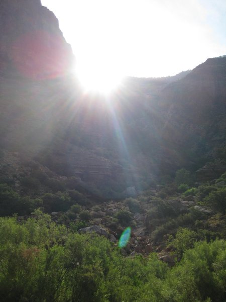 Sunrise over the East Rim of Bright Angel Canyon