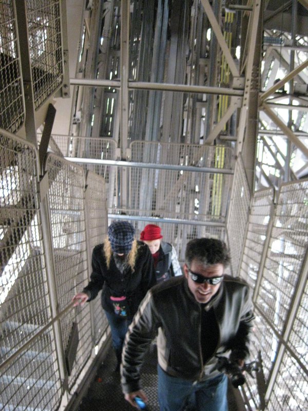 Walking the 1st level stairs at Eiffel Tower
