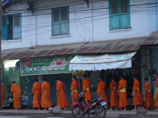 Monks receiving Alms