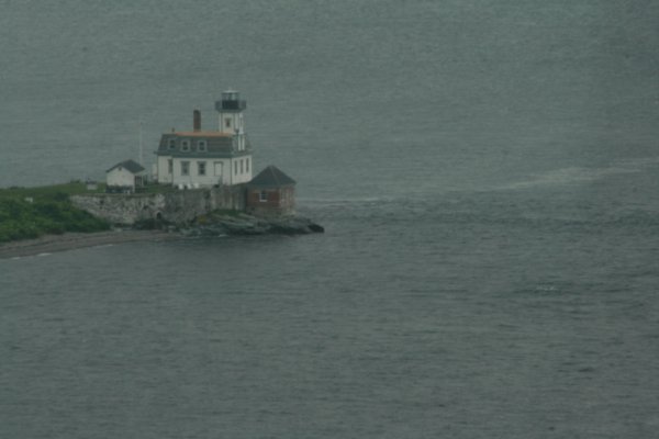 The Rose Island Lighthouse.