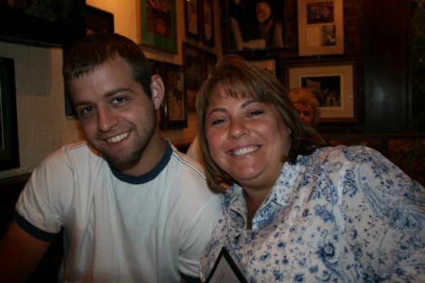 Me and Jon eating lunch at Cheers !
