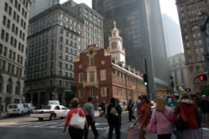 The Old State House and the site of the Boston Massacre