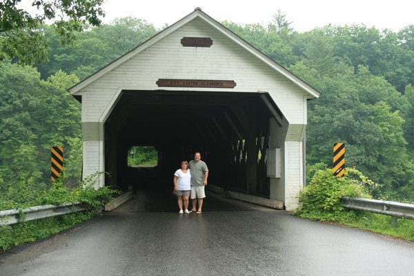 Me and my honey under the Dummerston Covered Bridge.
