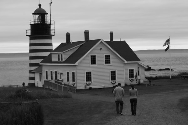 Jason & Heidi walking down to the West Quoddy Head Lighthouse !