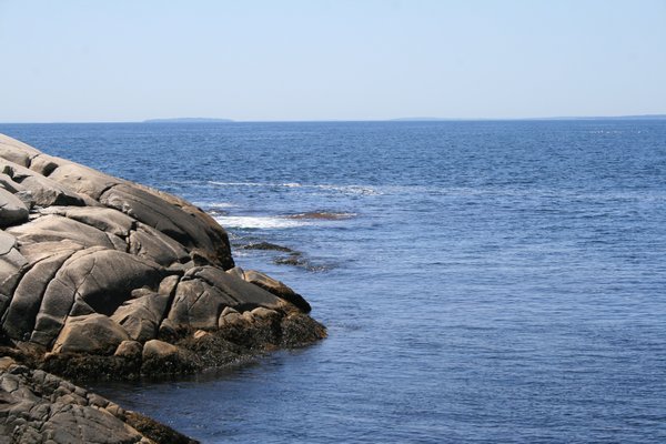 View of the water from top of the rocks