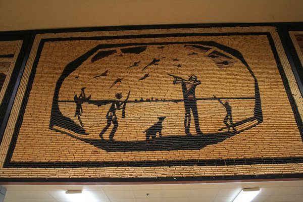 A mural on display inside The Corn Palace