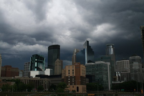 Minneapolis right before the storm came