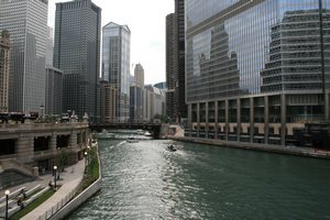 The Riverwalk in downtown Chicago
