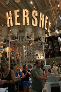 Checking out at the Hershey Store in Chicago