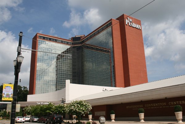 The entrance to The Peabody in Little Rock, AR.