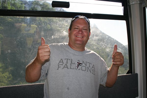 Tim giving the gondola ride in Telluride a big "Thumbs Up! "