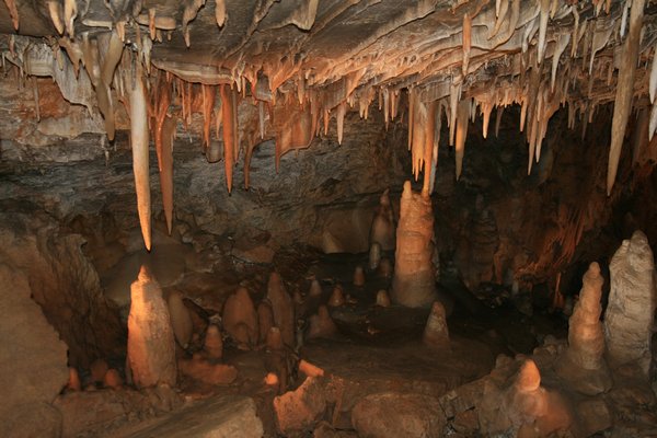 The bottom of the cave at Glenwood Caverns.
