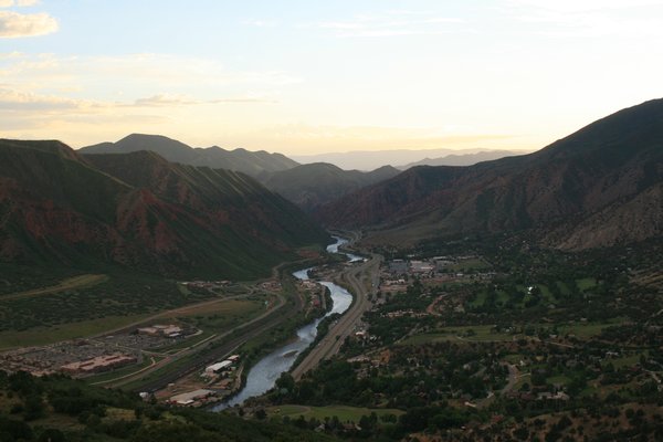 The Colorado River flowing through downtown Glenwood Springs, CO