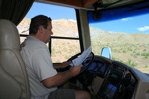 My tour guide trying to navigate us through Dinosaur National Monument