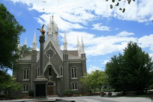 The Morman Tabernacle in Salt Lake City.