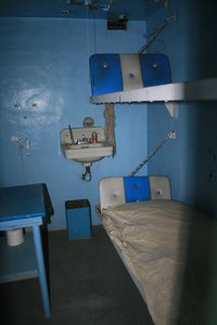 A prison cell in the new cell block.