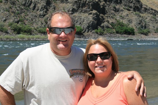Enjoying the sunshine on a private beach in Hells Canyon