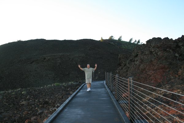 Walking the path at Craters of the Moon.