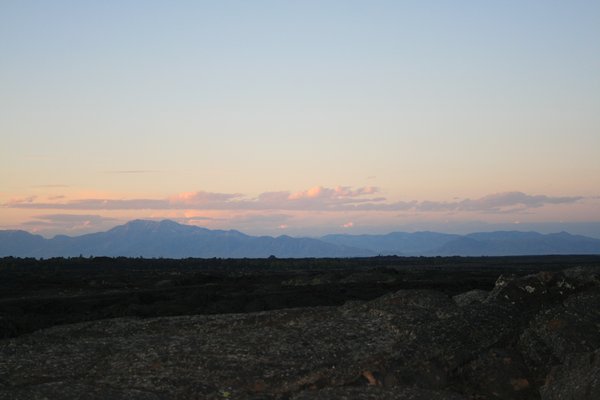 The sunsetting in Craters of the Moon.