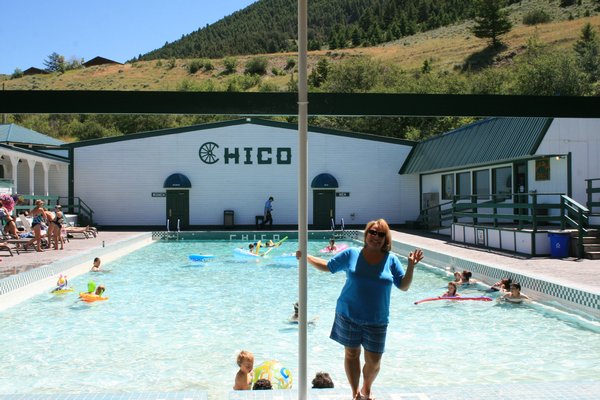 The hot springs pool at Chico Hot Springs in Pray, Montana