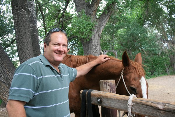 Tim lovin' on the horsey !