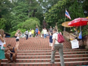 At the stairs to Doi Suthep