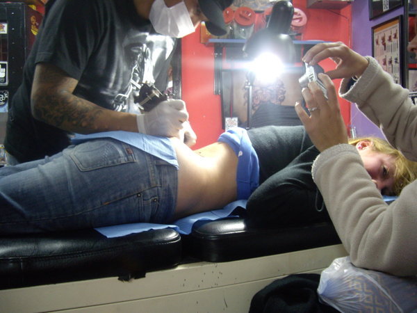 Having my tattoo done! ouch! :o(