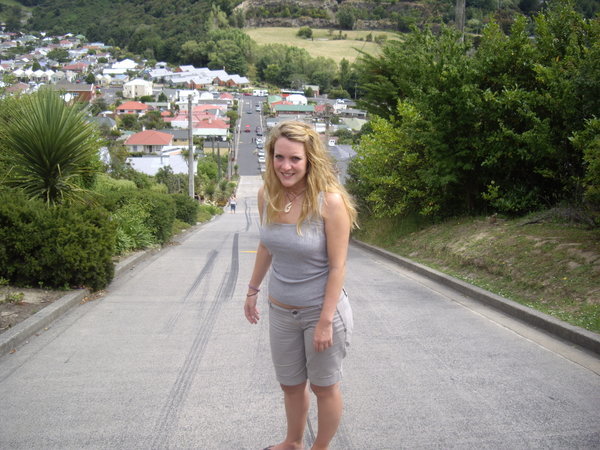 Worlds steepest street... and another big hair day! :o)