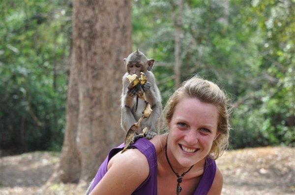 Dribbling monkey on the way to Angkor Wat! :o)