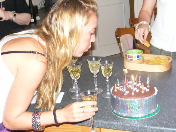 Blowing out the candles!