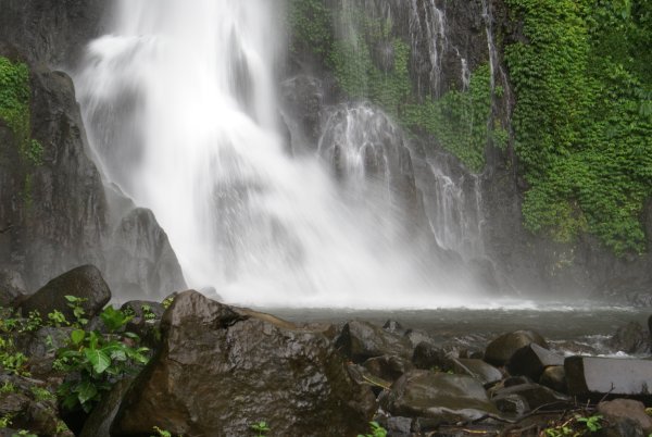 a waterfall somewhere in Bali